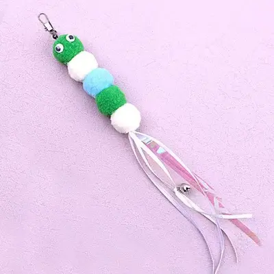 Retractable Cat Teaser Wand Set with Feathers and Bells - 5