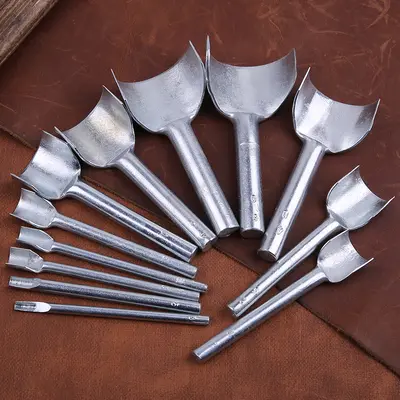 Fabrika doğrudan satış 1/2 yarı yuvarlak keski sığ yarı yuvarlak keski DIY deri alet seti kemer kuyruk keski sığ yarı yuvarlak zımba.