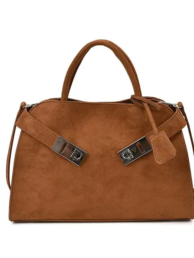 Women's Suede Tote Bag, Large Capacity, Single Shoulder - 6