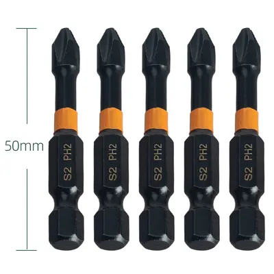 Yunbei Cross Screwdriver Bit, Black Impact Ball Head, Phosphated, 1/4 Hex Shank - 9