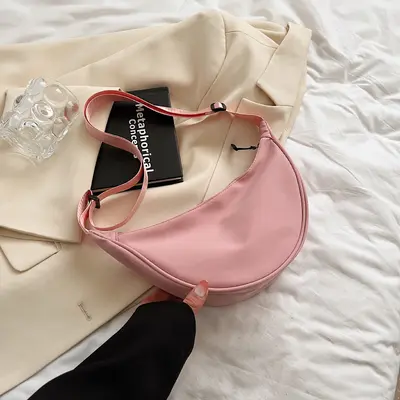 Kadınlar için naylon crossbody çanta 2024 yeni moda hamur tatlısı çanta hafif spor tarzı küçük omuz çantası koltuk altı omuz çantası Çantalar - 7
