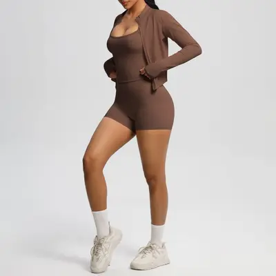 Breathable Sling Yoga Outfit Set, 3-Piece for Women - 5
