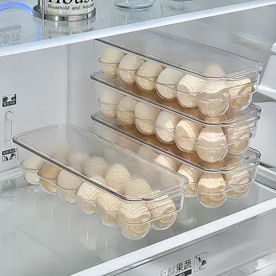 Food-Grade 12-Cell Egg Storage Box with Flip Lid for Refrigerator