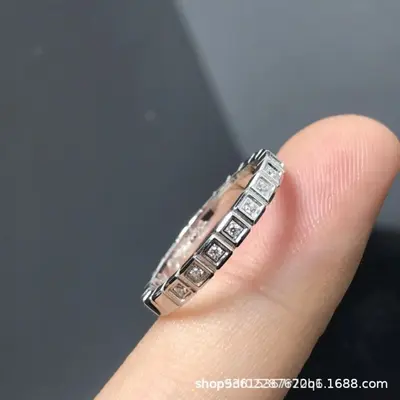 V altın buz küpü çift yüzük 18K elmaslı - 9