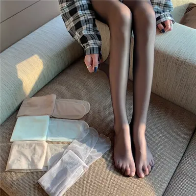 Jia Jin 19 Öl Ultradünne Perlmutt-Strumpfhose, schwarz, Damen