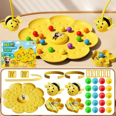 Little Bee Pick Beans Educational Board Game for Kids, Attention Training - 11
