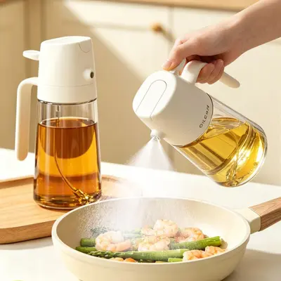 2-in-1 Ölkanne auslaufsicher Sprüher Glas