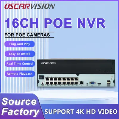 POE fixed disk video recorder monitoring dedicated 16-channel network high-resolution camera mobile phone remote home NVR host computer