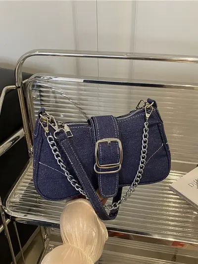 Kleine quadratische Damenhandtasche mit Kettenriemen, Leichtluxus-Optik, Herbst 2025 - 4