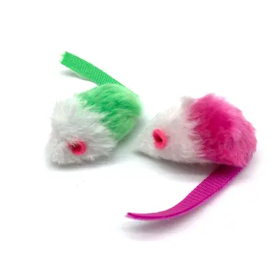 Katzenspielzeug Plüsch-Maus, bunt, langlebig - 3