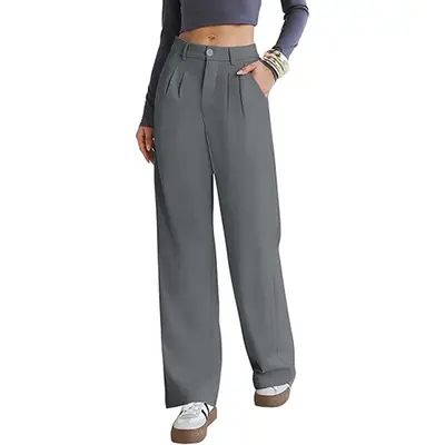 Damen-Stoffhose mit hohem Bund, gerades Bein, Herbst-Winter - 7