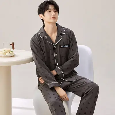 Uzun Kollu Hırka Pijama Takımı, Erkek ve Kadın Çift Pijama Seti