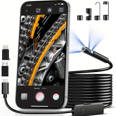 Sınır Ötesi Patlamış Hit Apple Android Telefon 1920P HD Endoskop Su Geçirmez Yarı Rijit Otomotiv Onarım Borusu