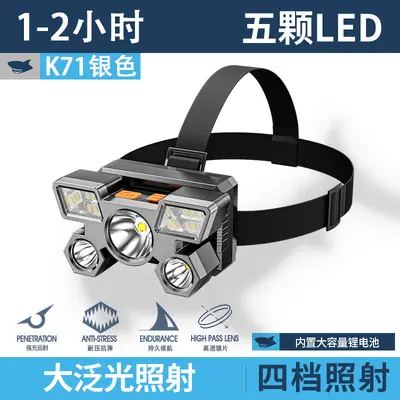 Rechargeable Headlamp, Five Lights, Long Range, ABS Material, Outdoor - 7