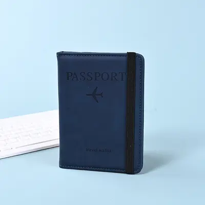护照夹现货皮革绑带防盗刷RFID出国旅行证件卡片登机牌收纳保护套 - 7