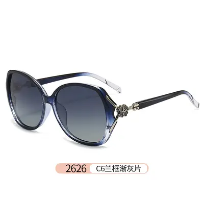 Polarized Four-Leaf Clover Large-Frame Retro Sunglasses for Women - 12