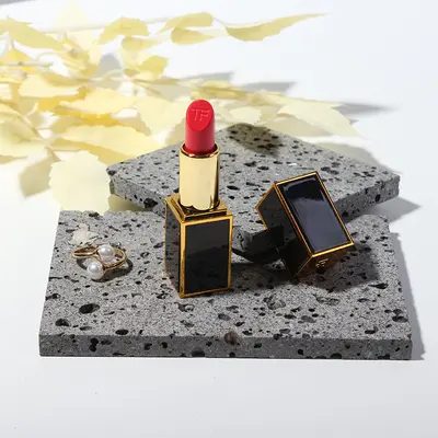 Perforated stone display stand jewelry decoration photo scene backdrop beige stone matte photograph
