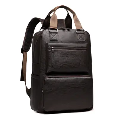 Herren-Leder-Rucksack, Laptoptasche, Business - 8