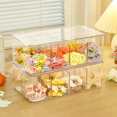 Transparente Acryl-Aufbewahrungsbox mit Fächern