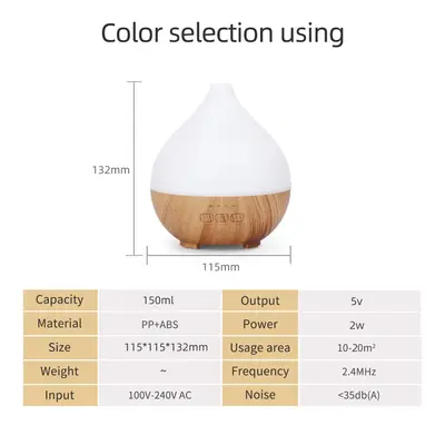 Mini-Ultraschall-Aromadiffuser mit USB, Siebenfarben-Licht, Duftöl-Luftbefeuchter