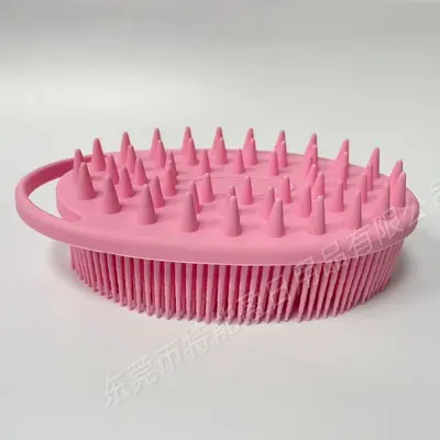 Round Silicone Bath Brush - Double-Sided Dual-Purpose Cleaning and Massage Brush, Soft Silicone Hair and Body Wash Brush, Gentle on Skin - 8
