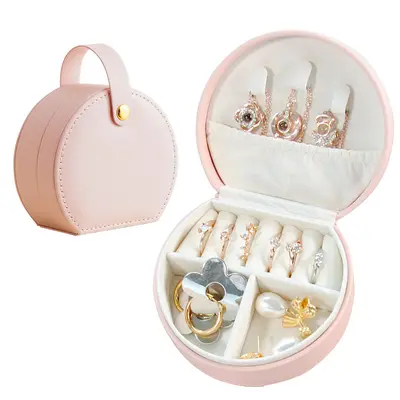 Halbkreis tragbare Schmuckschatulle Aufbewahrungsbox Prinzessin Handtasche Mini Ohrringe Halsketten Ringbox grenzüberschreitender Spotverkauf - 7