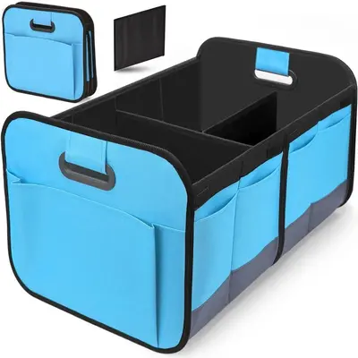 Cross-Border Multifunctional Oxford Cloth Car Storage Box Foldable Trunk Organizer Compartmentalized Reinforced Storage Container - 11