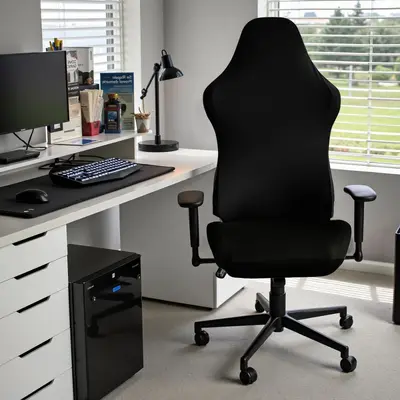Cross-border wholesale milk silk MC solid color e-sports chair cover headrest cover computer gaming Internet cafe competitive seat cover - 10