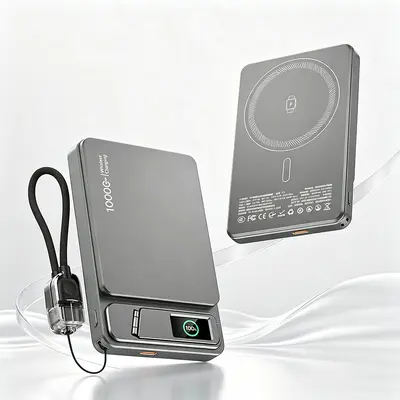 3C Certified MagSafe Power Bank C2 with TFT Color Screen and Stand - 10