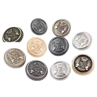 Metal Crown Buttons, JK British College Style for Suit and Jacket