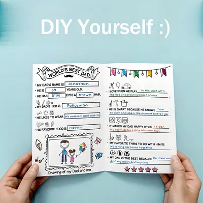 Father's Day Birthday Greeting Card DIY Dad Theme with Envelope