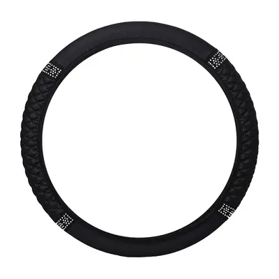 Universal Diamond-Pattern Leather Steering Wheel Cover, Four Seasons - 10