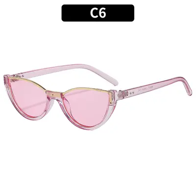 Cat-Eye-Halbrahmen-Partysonnenbrille mit UV-Schutz - 11