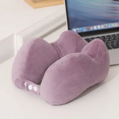 Velvet U-shaped pillow memory foam neck pillow car travel neck pillow nap artifact pillow U-shaped pillow cushion - 12
