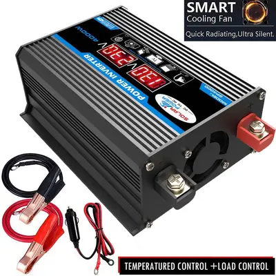 300W İnvertör 12V-220V/110V, Araç ve Ev Kullanımı, Çift USB ve Ekranlı Taşınabilir - 7