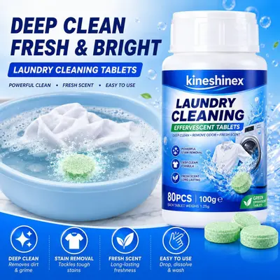 KineShineX Çamaşır Efervesan Tableti, Derin Leke ve Sararma Giderici
