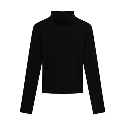Women's Solid Half-High Neck Long Sleeve Base Layer, Slim Fit - 8
