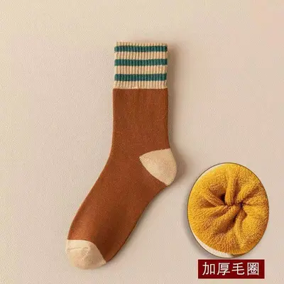 Women's Terry Socks, Thick Velvet Warm, Autumn and Winter - 12
