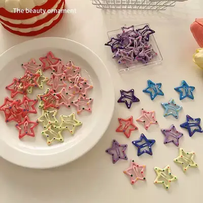 Stern-Haarklammer, bunte kleine Y2K-Haaraccessoires - 7