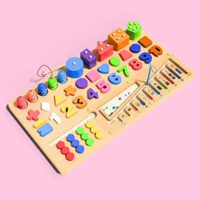 Montessori 3 yaş üstü geometrik eşleştirme yapı blokları, eğitici yapboz - 7