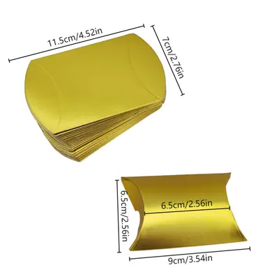 100 pieces kraft paper pillow box gift packaging box wedding candy box small size candy box folding-free