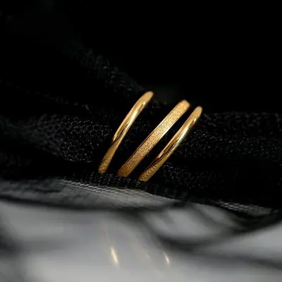 Damening aus 18k Gold Titanstahl, poliert - 1