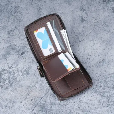 Men's Short Wallet with Multiple Card Slots and Coin Pocket - 3