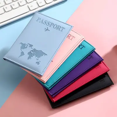 New Best-Selling Cross-Border Passport Protective Case PU Passport Holder Airplane Ticket Holder Stock Wholesale Direct from Factory Passport Bag