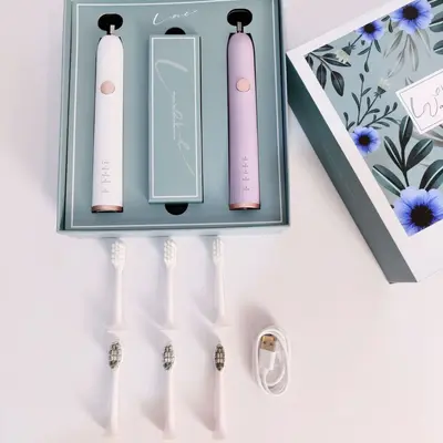 Electric toothbrush couple set soft bristles waterproof gift box - 8