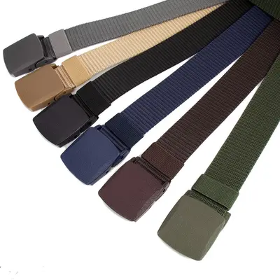 Men's Tactical Woven Canvas Nylon Belt, Elastic