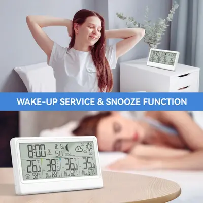 Wireless Weather Station with Large Display, Temperature and Humidity Meter - 3