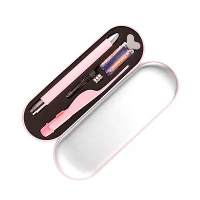 LED Stainless Steel Ear Pick Set with Metal Box, Tweezers, Baby Ear Cleaning Tool - 12