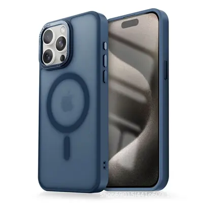Magnetic Metal Frame Phone Case for iPhone 18 Pro Max with Skin-Feel Finish - 12