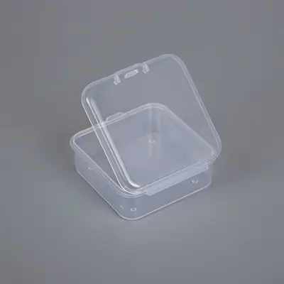 4.5方形透明pp塑料盒防尘有盖DIY拼豆收纳盒饰品美甲包装盒物料盒 - 5